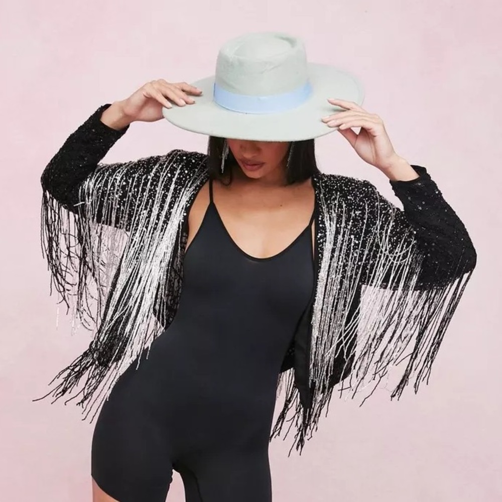 Nasty Gal Sequin Fringe Jacket